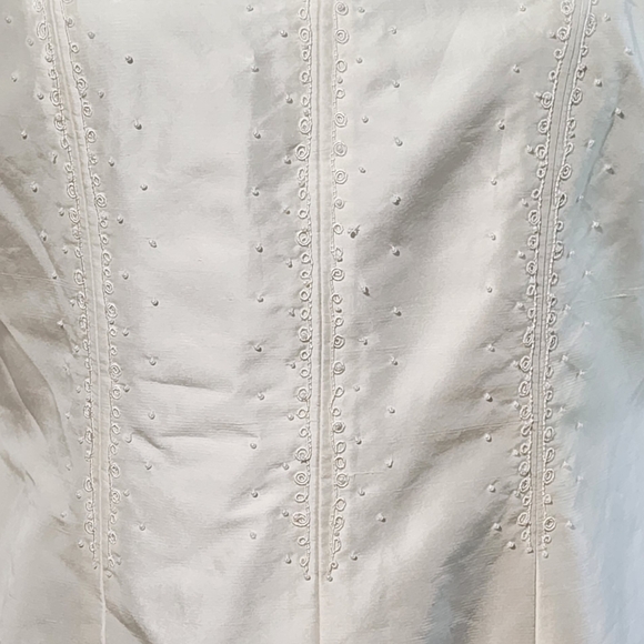 Phoebe By Kay Unger Beaded Embroidered Silk White Dress NWT - Picture 7 of 12